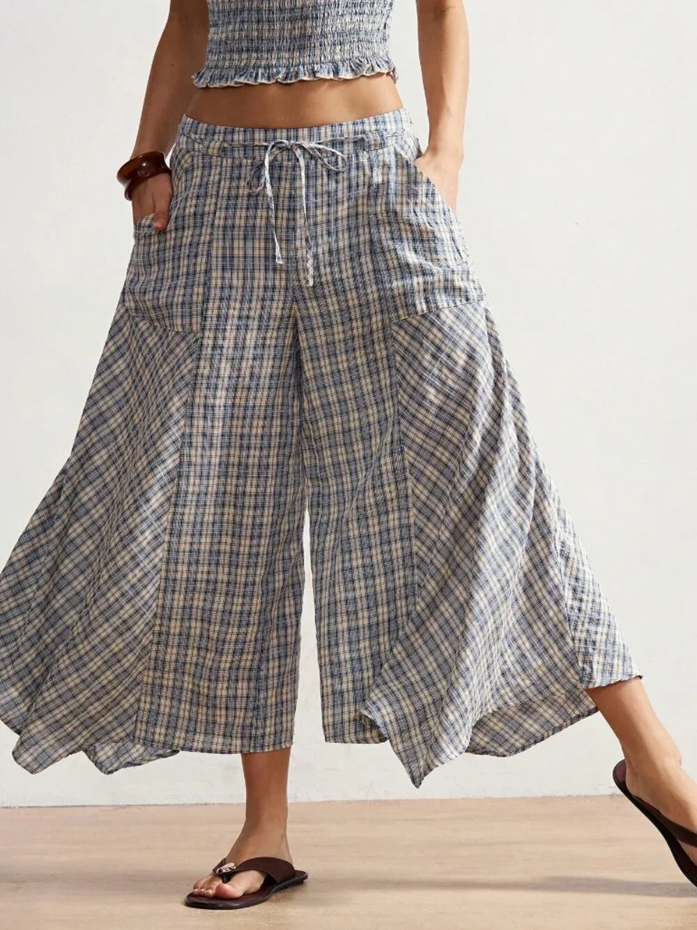 Casual Women's Boho Plaid Long Pants